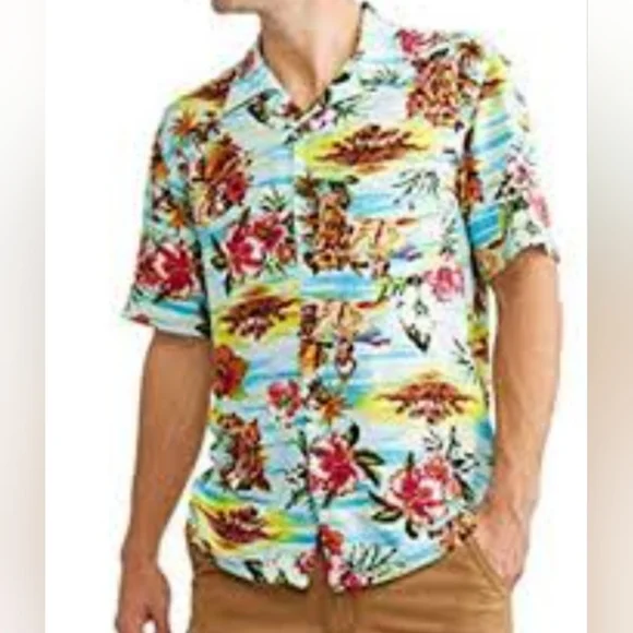 ジョージ様 George | Shirts | George Mens Tropical Button Down Short Sleeves
